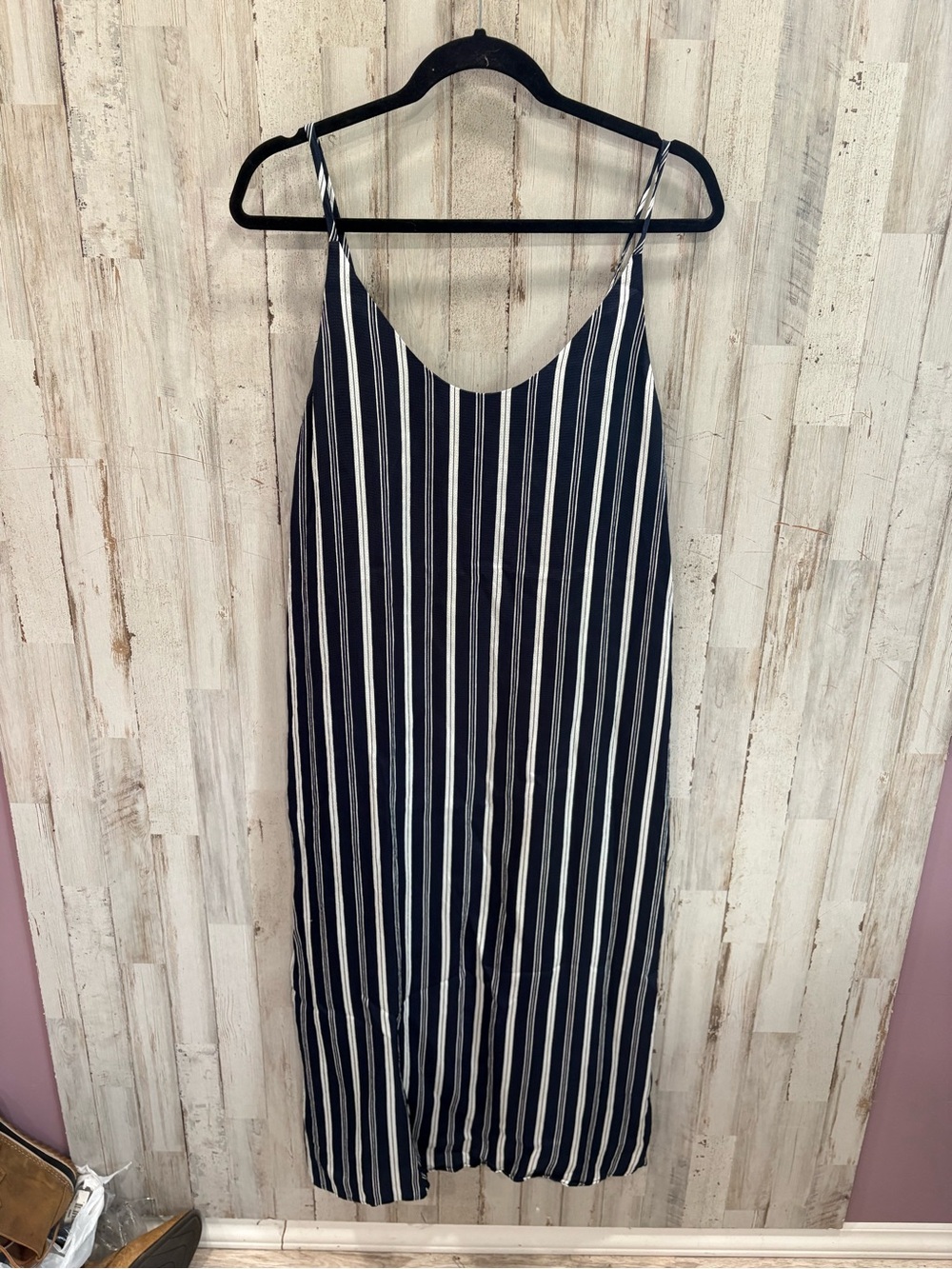 Everlane The Hammered Satin Slip Dress Navy Bone 6 Slits Minimalist Sundress